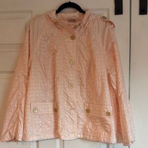 Chico's Pale Pink Quilted Bomber Jacket
